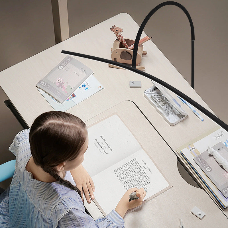 Curved standing desk lamp eye protection floor lamp reading light for kids, homework, and study - led piano reading lamp