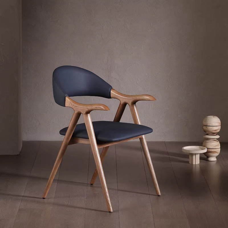 Used solid wood dining chair modern accessible luxuryclassy design tea room desk negotiation armrest back ash wood chair