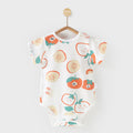 Baby short-sleeved one-piece jumpsuit summer thin khaki newborn pure cotton clothes triangle romper baby