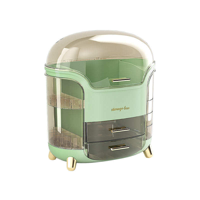 Household skin care product storage box Light luxury large capacity cosmetic storage box with lid Desktop dust-proof grid rack