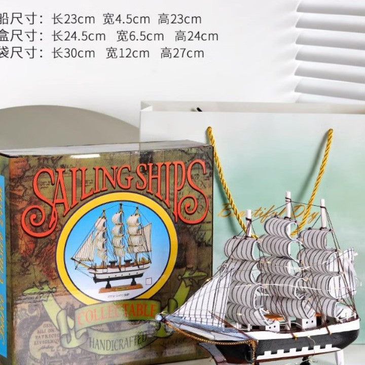 Smooth sailing sailboat model ornaments home decoration living room tv wine cabinet crafts graduate birthday gift