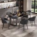 Foshan-made natural marble dining table, a touch of luxury for high-end villas and restaurants. rectangular, suitable for home use, and crafted from premium stone