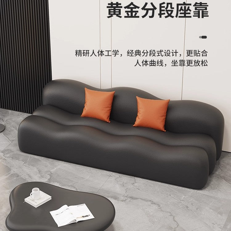 new leather reception desk wave rest area lounge seating for salon, office, and nordic living room