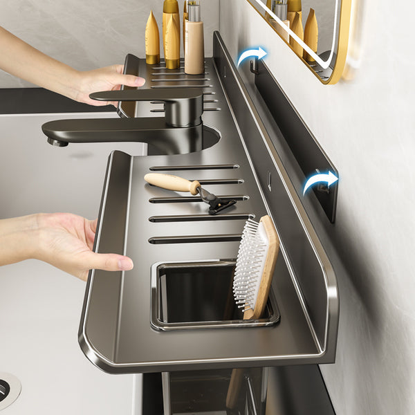 Washstand Shelf Mirror Front Faucet Washstand Washbasin Wall Hanging No Punching Storage Bathroom Toilet