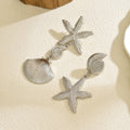 Wholesale seaside earrings: european and american cross-border jewelry, beach vacation style, metal starfish fashion, trendy ins seashell earrings for women