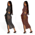 C6946 cross-border   independent station fashion fashion women's solid color hot diamond mesh two-piece skirt