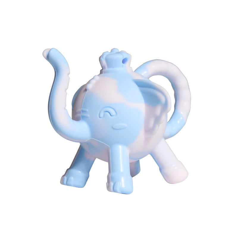 Factory new baby bell silicone toothpaste bag elephant food grade silicone toy baby teething toy