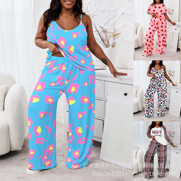 European and American suspender sleeveless top + pants set, large size women's clothing 2-piece set-LPU2083A9 series