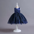 Ready-to-ship wholesale children's formal dresses, beaded floral patterned princess dresses for girls, perfect for everyday wear, birthdays, and banquets, made with satin fabric