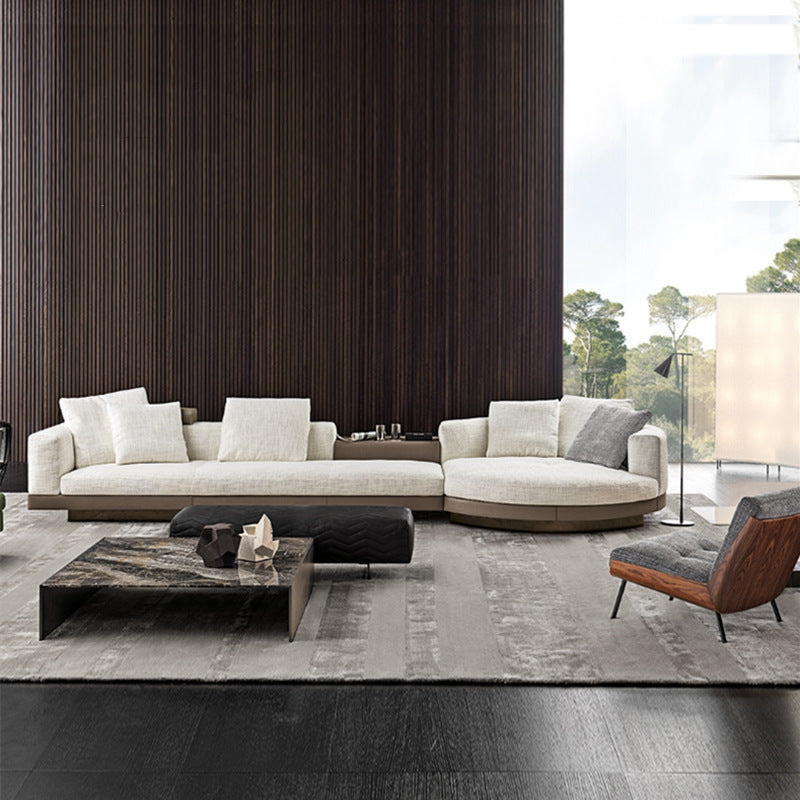 Italian minimalist living room sofa combination villa furniture classy large flat layeraccessible luxury fabric corner sofa suit