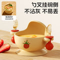 Baby elephant snack bowl - portable, spill-proof kids' meal set for on-the-go: includes fruit cup and suction silicone plate