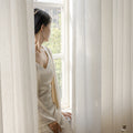 Japanese style wheat ear linen yarn cream style window yarn curtain translucent and opaque living room bedroom curtain yarn shaoxing curtain
