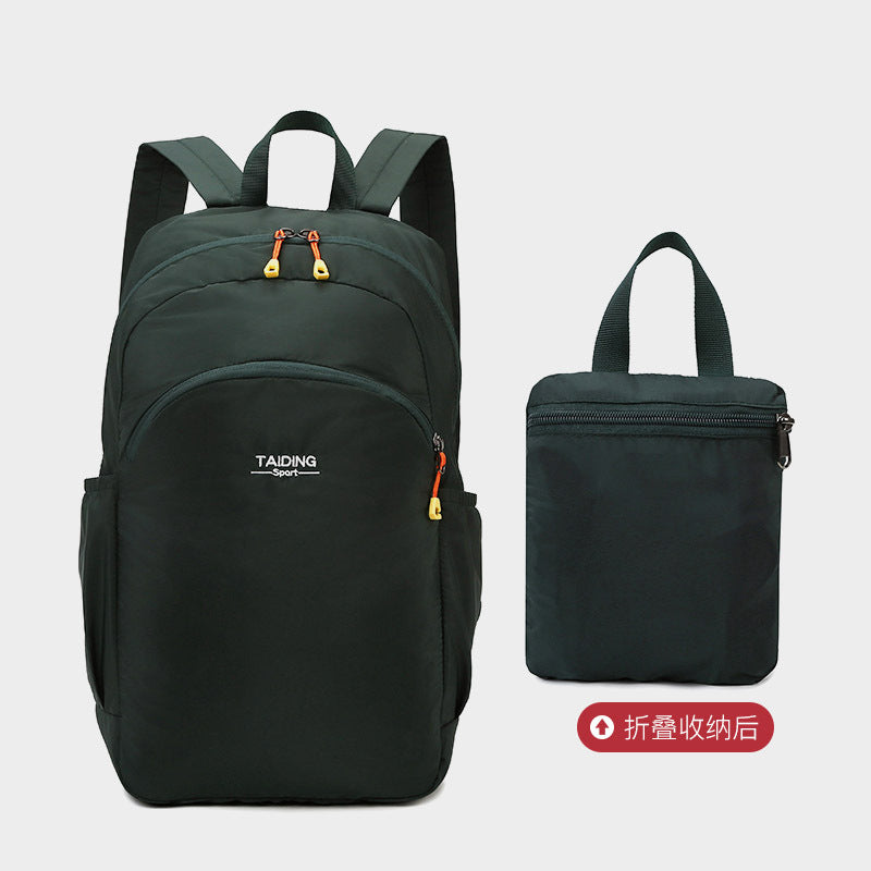 New foldable storage backpack women's travel bag simple casual nylon lightweight outdoor backpack schoolbag