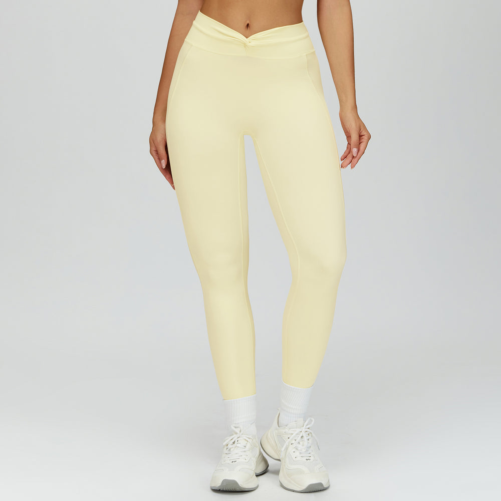 nude feel tight yoga pants cross high waist twist fitness pants outdoor running exercise pants 4514