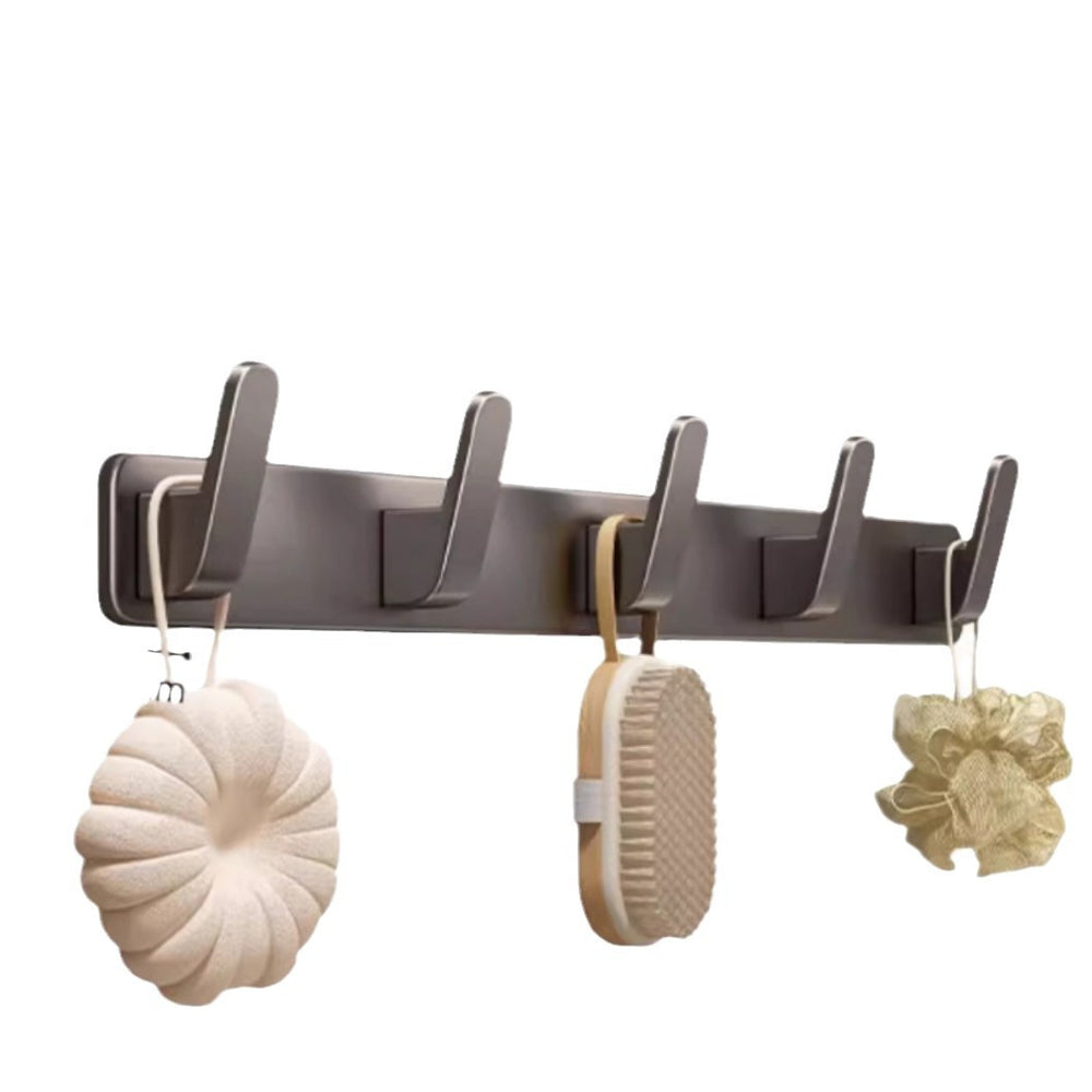 Wall-mounted clothes hooks for entryways, closets, bathrooms, kitchens, and home use. space aluminum, no-drill installation, multi-hook design