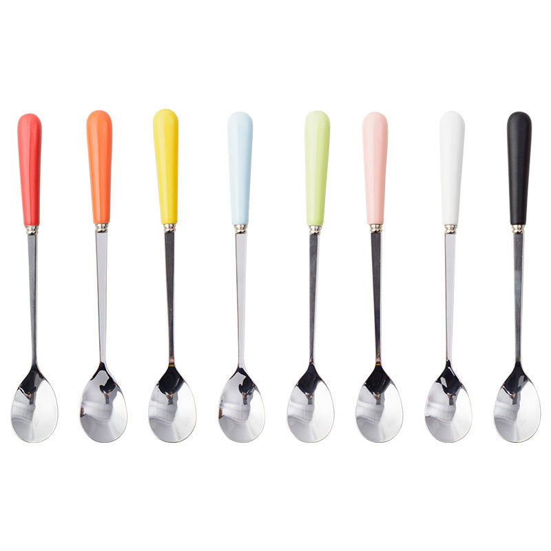 stainless steel tableware spoon, stirring spoon, long-handled soup spoon, household children's spoon, western food dessert coffee spoon wholesale