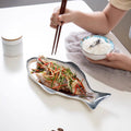 Japanese-style dinner plates, food plates, fish plates, ceramic home use, new creative personalized commercial restaurant popular steamed fish plate