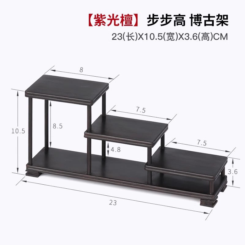 Solid wood teacup rack Chinese Bogu rack storage box table rack Pu'er teapot stove tea set accessories