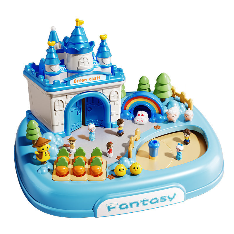 Girls' magnetic pretend play toy set - elsa princess castle (3 castles) - perfect birthday gift for 6-year-olds and 5-year-olds