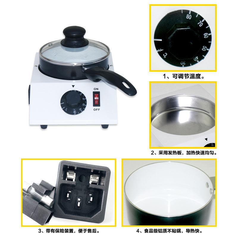 Single-cylinder chocolate melting pot electric heating melting machine constant temperature melting furnace commercial ceramic inner wall melting pot furnace