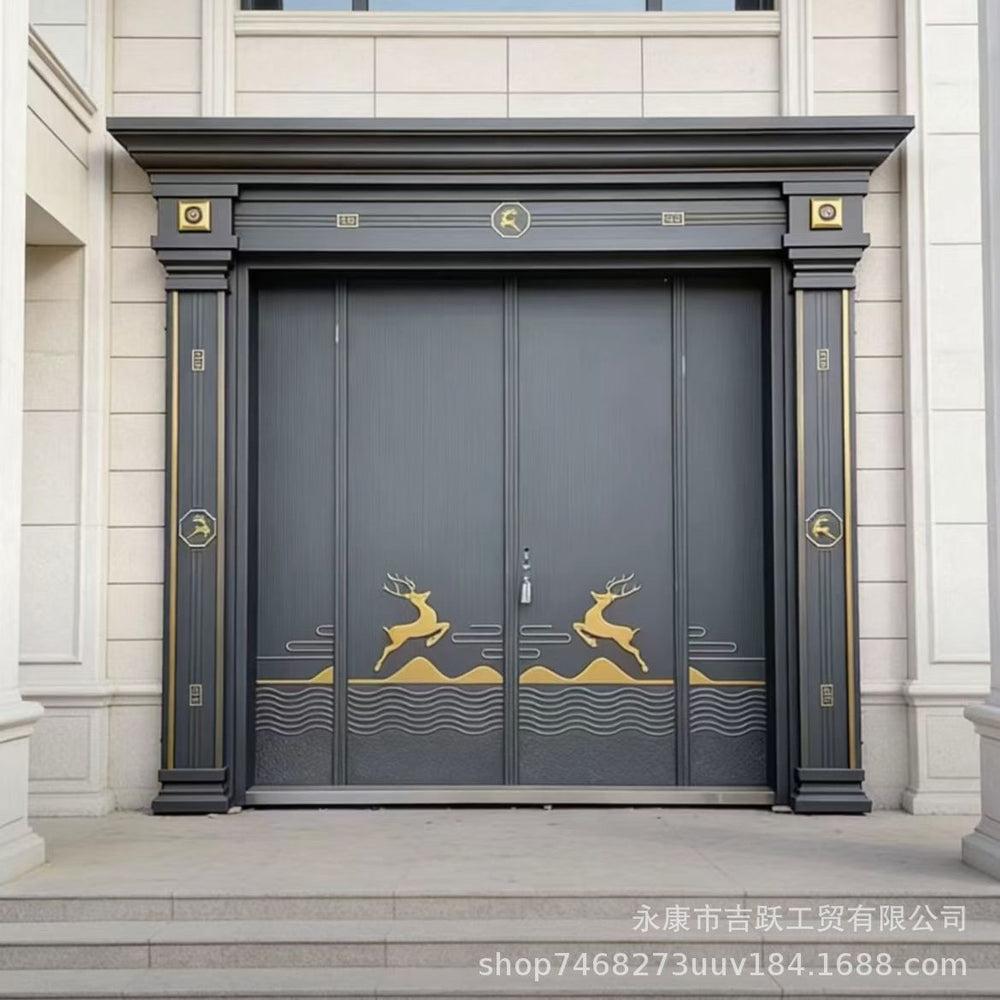 Zinc alloy door casual rural self-built house villa door grade a double door entrance door anti-theft door cast aluminum door