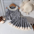spring/summer new arrival: girls' lace ruffle collar tank top + pleated a-line skirt two-piece set (cross-border e-commerce)