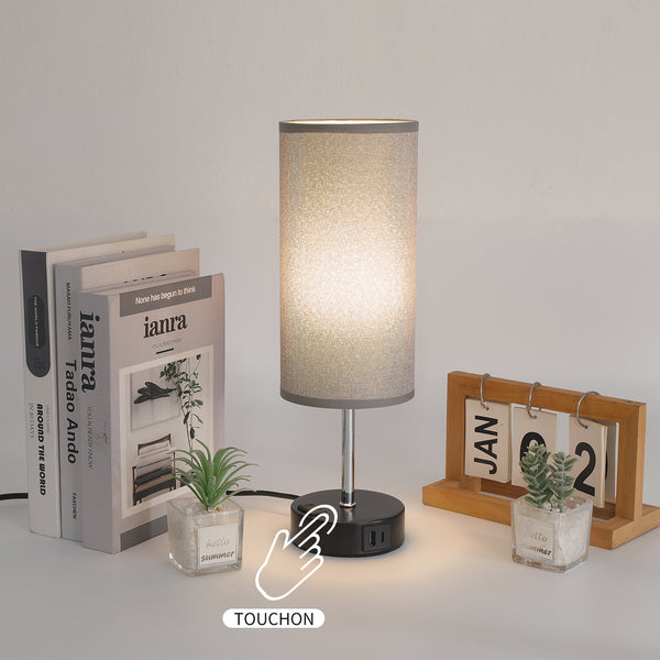 Cross-border touch desk lamp USB night light charging LED stepless dimming bedroom bedside lamp fabric decorative lamp