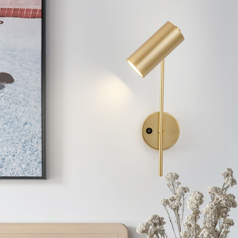 Nordic living room background wall lamp post-modern creative minimalist reading wall sconce rotatable with switch bedroom bedside