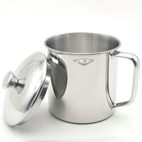 304 thickened stainless steel kids' sippy cup with handle and lid - perfect for office, home, school, kindergarten, milk, and water