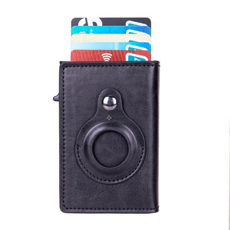 Factory direct  card bag, new wallet AirTag three-fold magnetic suction, large-capacity retro card bag, anti-theft card box.