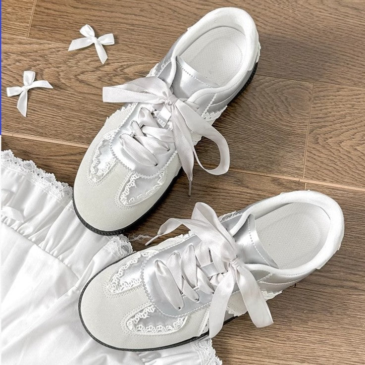 Ballet training sneakers for women, 2026 spring new arrivalchicniche stylek-styleflats breathable student casualwhite shoes