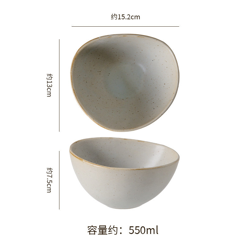 Vintage irregular high-end bowls, plates, and dishes - restaurant, hotel, and home tableware - unique dinnerware for serving dishes, desserts, rice bowls, and plating