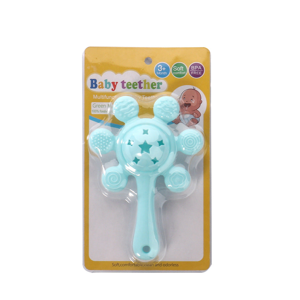 Cross-border new products baby silicone palm rattle toothpaste food grade silicone imitation eating hand toys baby grinding teeth toys