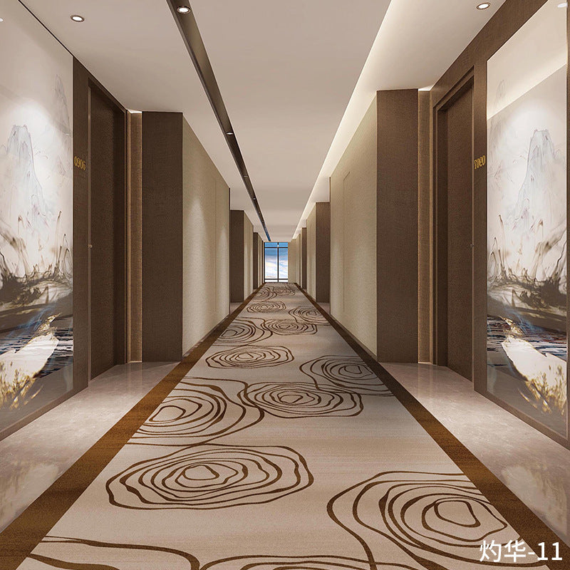 Custom hotel corridor aisle carpet, thickened 800g, fire-retardant, full coverage, for office buildings, offices, living rooms, bedrooms, and commercial use