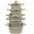 Granite 5pcs cookware suit non-stick pan complete set for home flats pot frying soup pot cross-border festival gifts