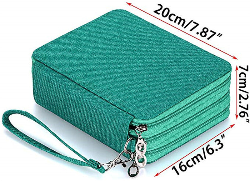 Cross-border pencil bag 72 colors 78 holes Art painting pencil bag Student stationery box Pencil storage bag Stationery pencil bag