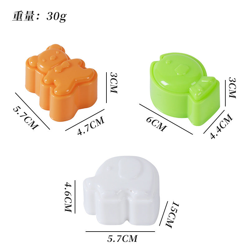 Amazon's best-selling bear and fish rice ball mold, baby elephant, kids' cartoon kitchen mold, wholesale from the manufacturer