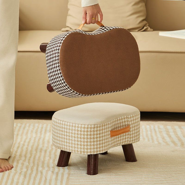 Simple solid wood stool, fashionable shoe change, living room sofa pedal, coffee table, small chair, soft bag, household bench