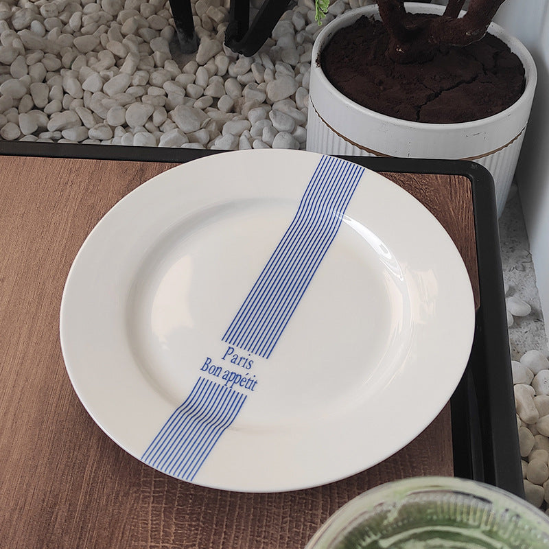 Scandinavianins creative popular style stylish ceramic western food plate artistic casual style 8inch bone china plate dish plate