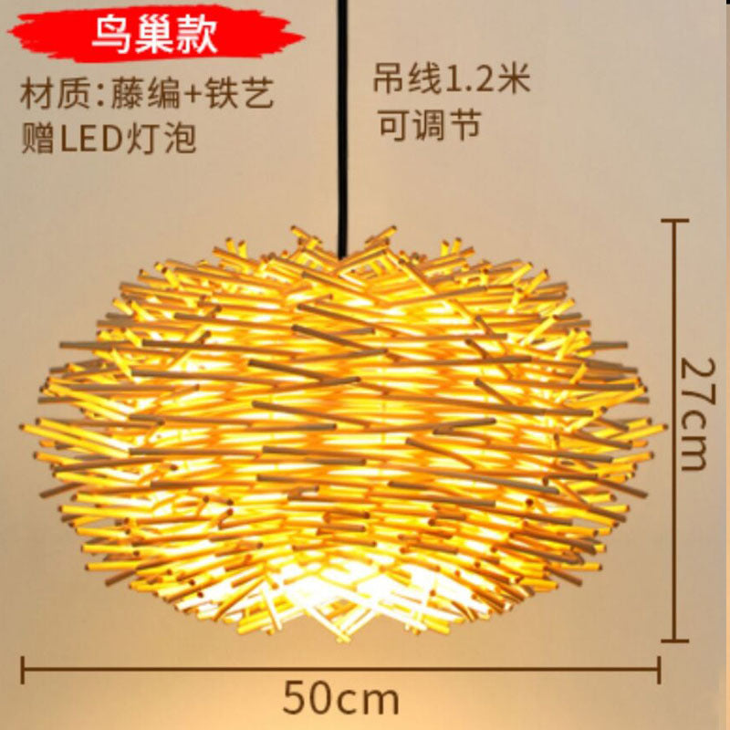 Japanese chandelier restaurant light tatami light new Chinese bamboo lamp zen light tea room light Chinese style bamboo art lighting