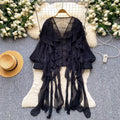 Frenchromantic style comfortable breathable rufflesshirt women's long sleevesloosecardiganslimming lookeasiest for matchwork clothingtops
