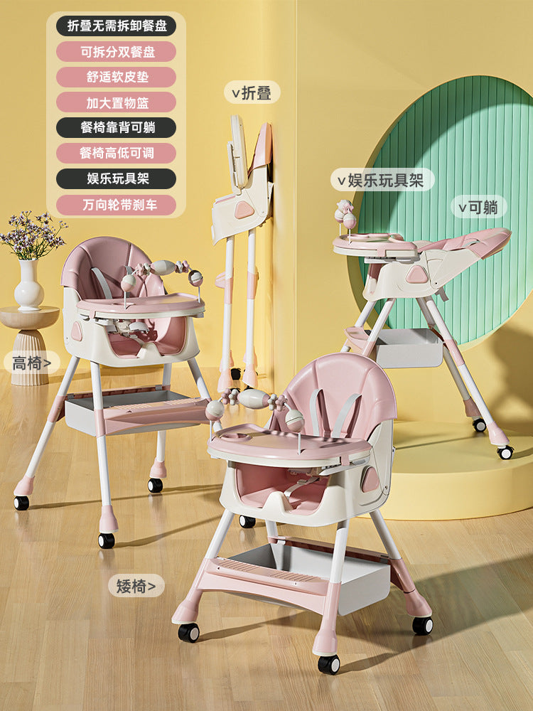 Baby Dining Chair Eating Foldable Portable Home Baby Learning Sitting Chair Children's Multifunctional Dining Table Chair Seat