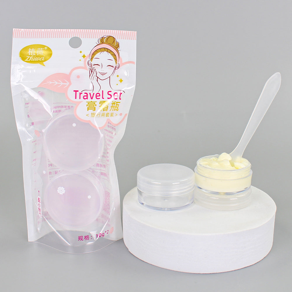Zhiwei travel bottle tool suit cosmetic cream bottle 10g*2 assembly dispensing rod plastic bubble bottle