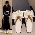 French-style slip-on mules with bow detail, new for summer 2025. unique, fairy-like, flat, retro sandals