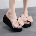 Spring/summer anti-slip platform sandals & slides for women - new 2025 collection - bow detail, high heel, slimming & height increasing