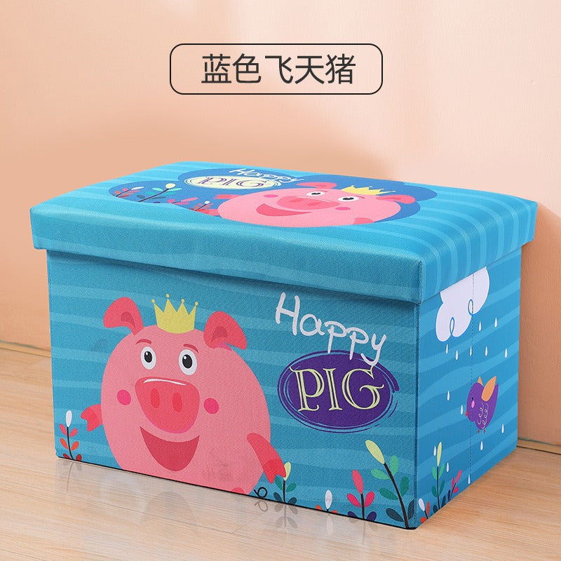 Cartoon printing storage stool household storage stool children's toys snack storage box rectangular film shoe changing stool