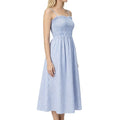 cross-border fashion blue and white striped summer new bandeau cami dress