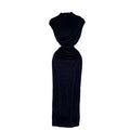 High and cold royal sister dress goddess elegant scheming pleated waist slimming look medium long hip skirt fashion long skirt