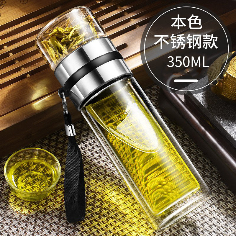 One-click open lid tea separation cup car quick opening cup tea cup glass water cup custom gift box gift cup