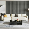 Foshan saint-germain cream style small apartment curved sofa high-end corner teddy velvet fabric sofa living room
